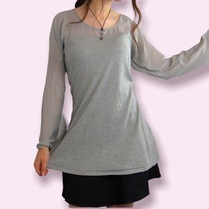Eileen Fisher Grey Knit Long Sleeve Tunic Size Small